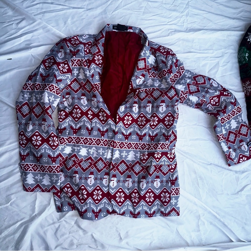 Men's Nordic Christmas Graphic Blazer
